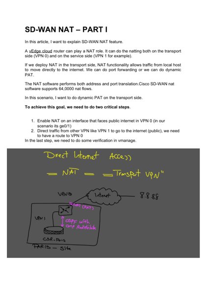 CISCO SD WAN NAT Part 1 thumbnail