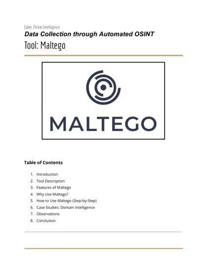 Enhancing Threat Intelligence with Maltego thumbnail